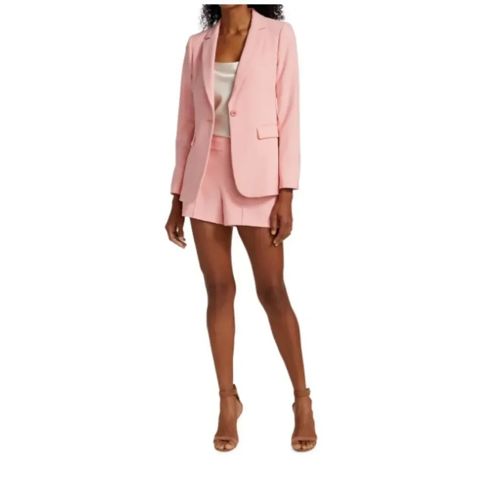 Alice + Olivia Womens Macey Fitted Blazer Suit Jacket Sz 10 Light Pink NWT